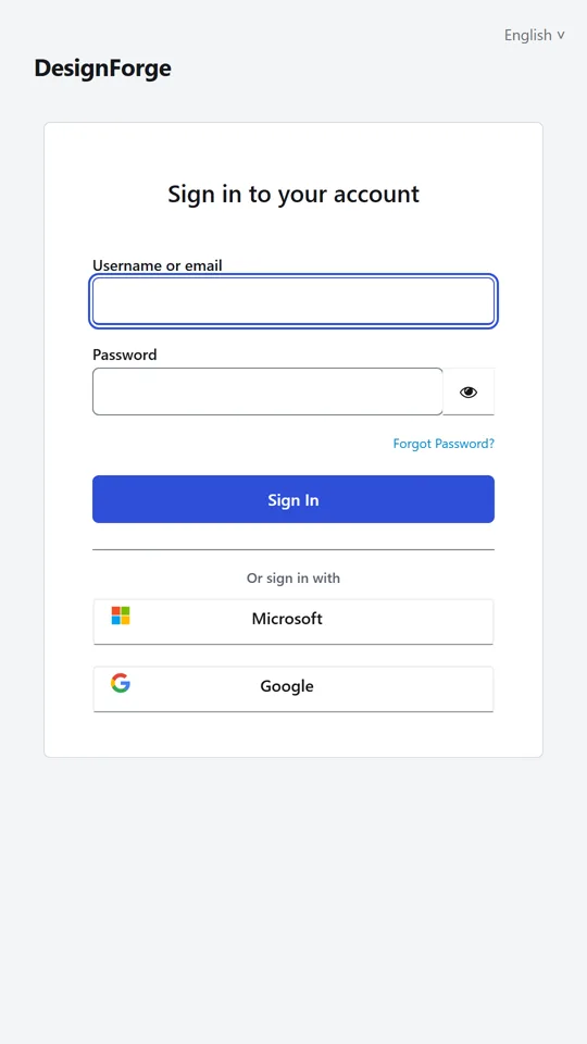 Sign-in screen